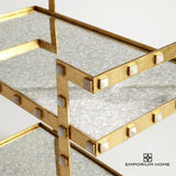 Quartz Stud Bar Cart-Gold Leaf