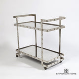 Quartz Stud Bar Cart-Silver Leaf