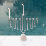 Coluna Menorah, Marble & Silver