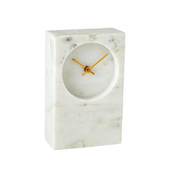 Marble Tower Clock-White