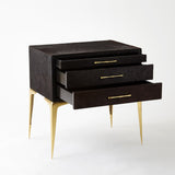 Stiletto Bedside Table-Black Hair-on-Hide