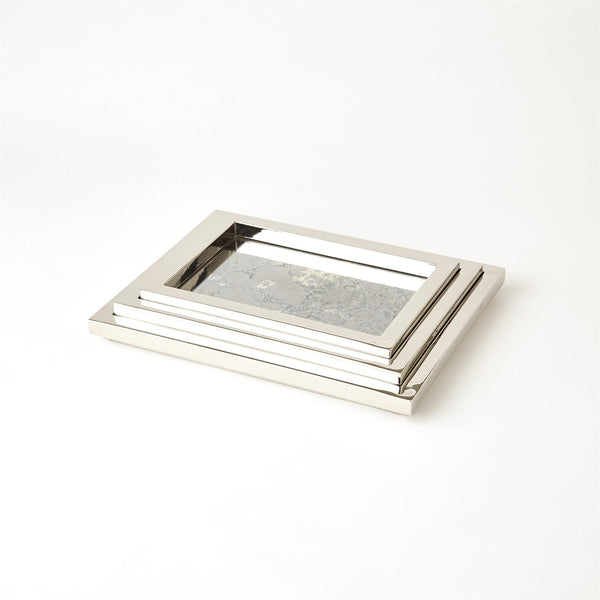 Large Stepped Nesting Trays-Nickel