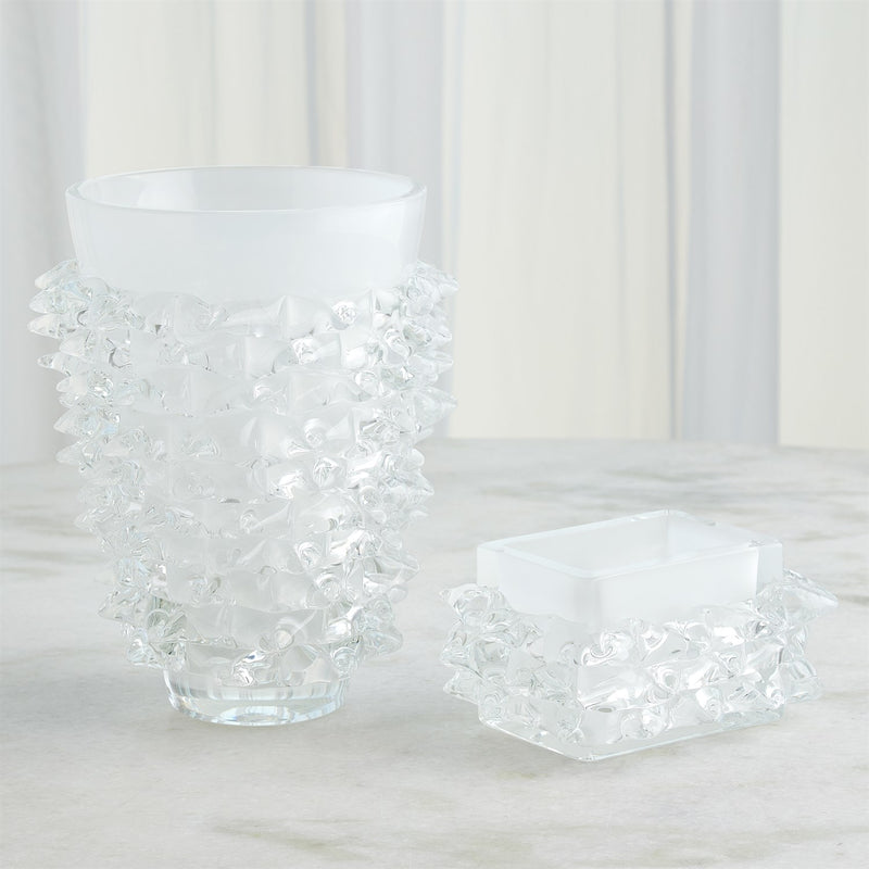 Porcupine Vase-White-Short