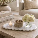 Flat Scallop Edge Marble Tray