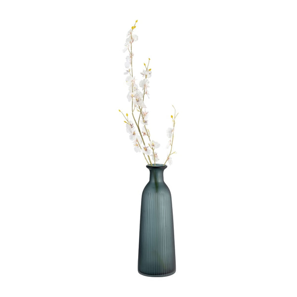 Glass Vase W/ Lid - Blue/ Gray