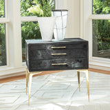 Stiletto Bedside Table-Black Hair-on-Hide