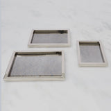 Large Stepped Nesting Trays-Nickel