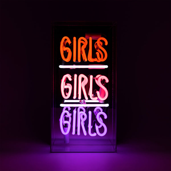 Girls Girls Girls' Glass Neon Sign