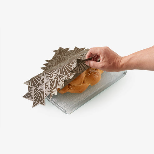 Challah Cover Magen David Taupe