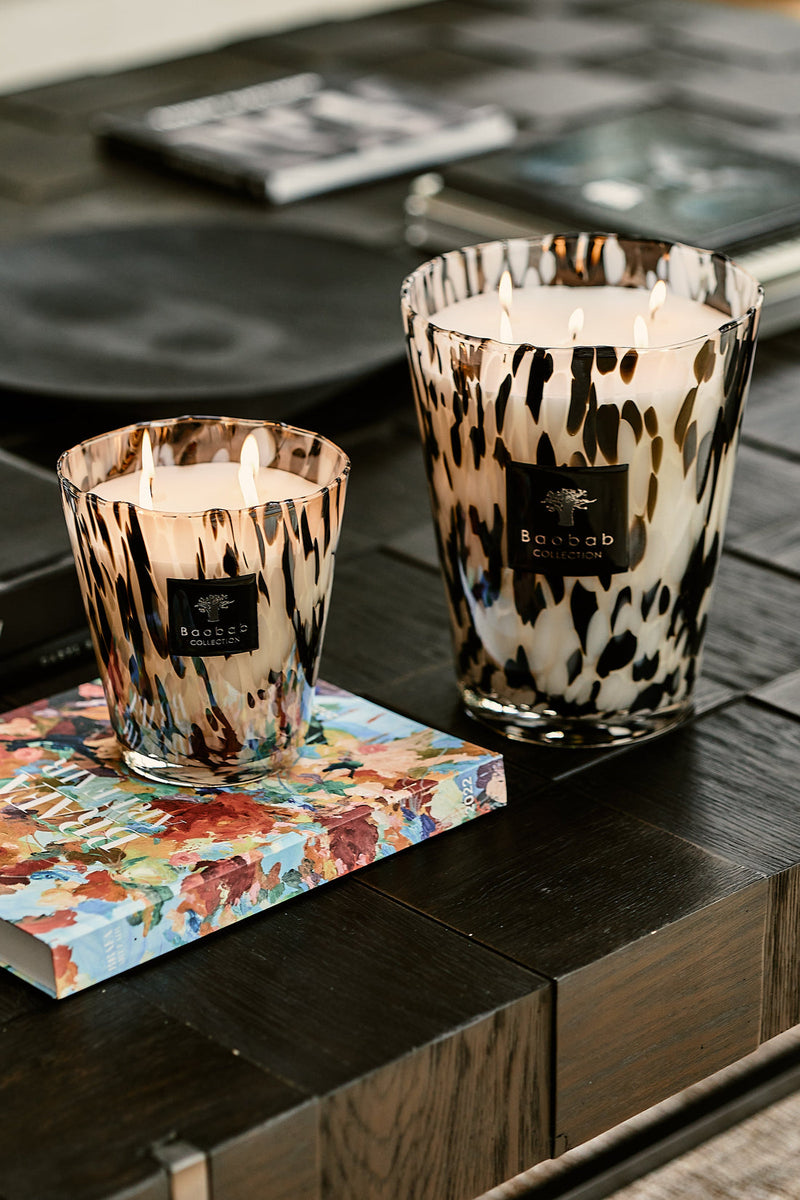 Scented Candle Pearls Black Medium