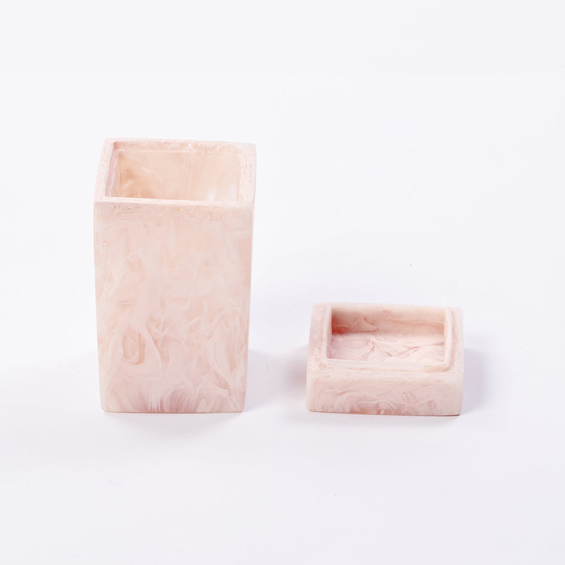 Blush small square lidded box
