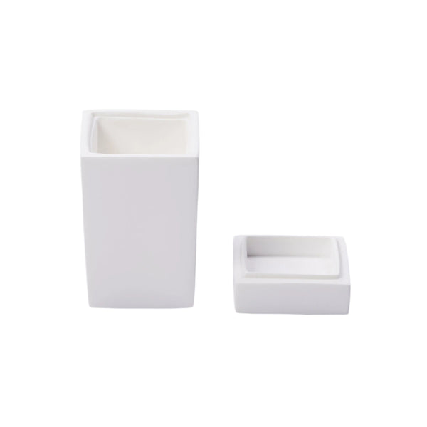SOLID WHITE Small Square Lidded Box