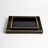 Bevelled Black Glass Tray- Sm
