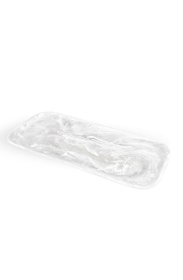 White Swirl Classic Rectangle Platter