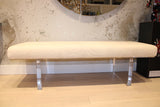 Lucite with Shearling Bench