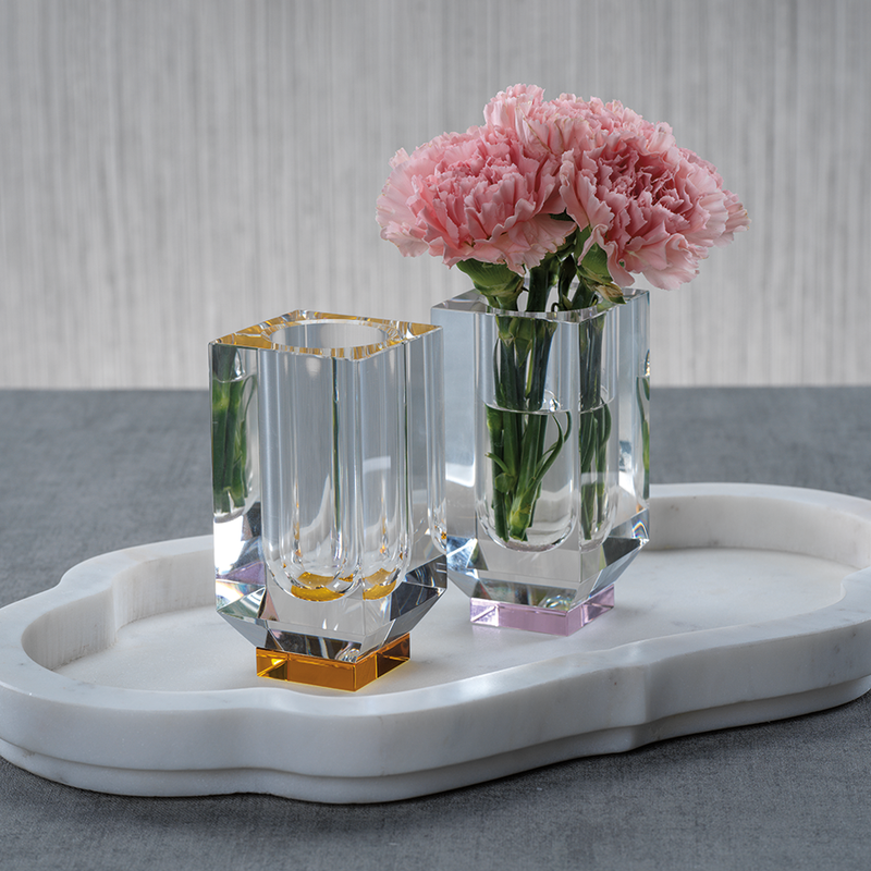 Carina Crystal Vase - Pink