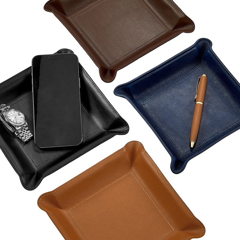 Leather Valet Tray - Black