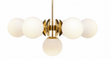 White Glass & Brass Pendant Light