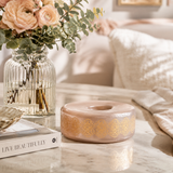 Peach Embossed Glass Accent L6