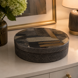 Round Box Large Block Pattern Dark
