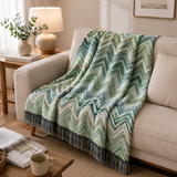 Plume Throw Blanket- Green Multicolor