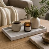 White Marble Etched Tray