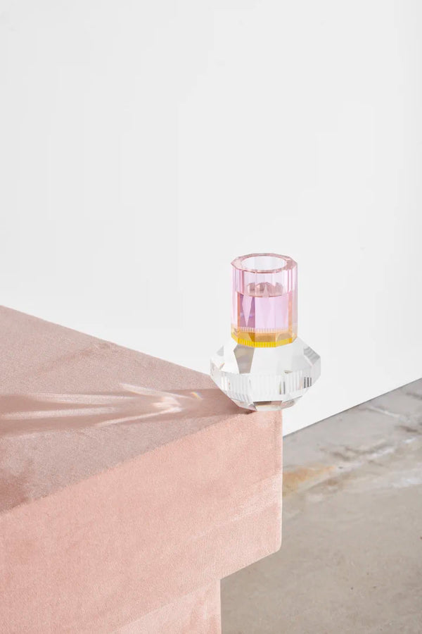 Chicago Rose/Yellow/Clear Tealight Holder