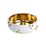 Porcelain Bowl w/ Gold Orbs