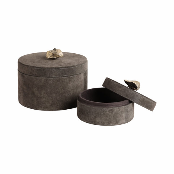 S/2 Boxes W/stone Knob