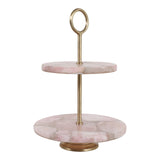 ROSE QUARTZ TWO TIERED TRAY
