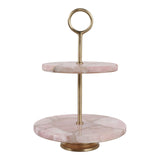 ROSE QUARTZ TWO TIERED TRAY