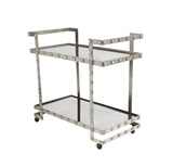 Quartz Stud Bar Cart-Silver Leaf