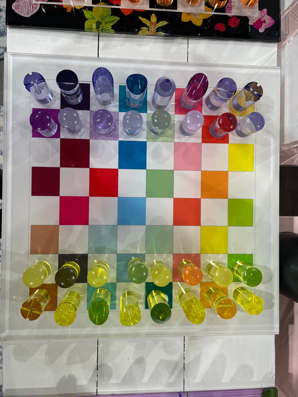 Checkerboard Colors Acrylic Chess