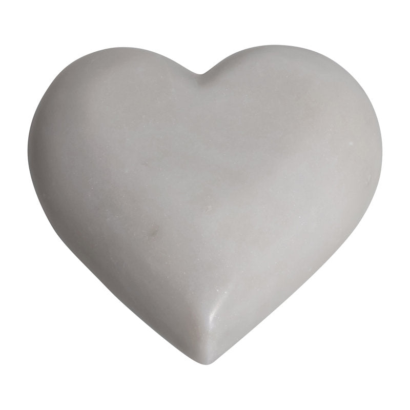 White Marble Heart 4"