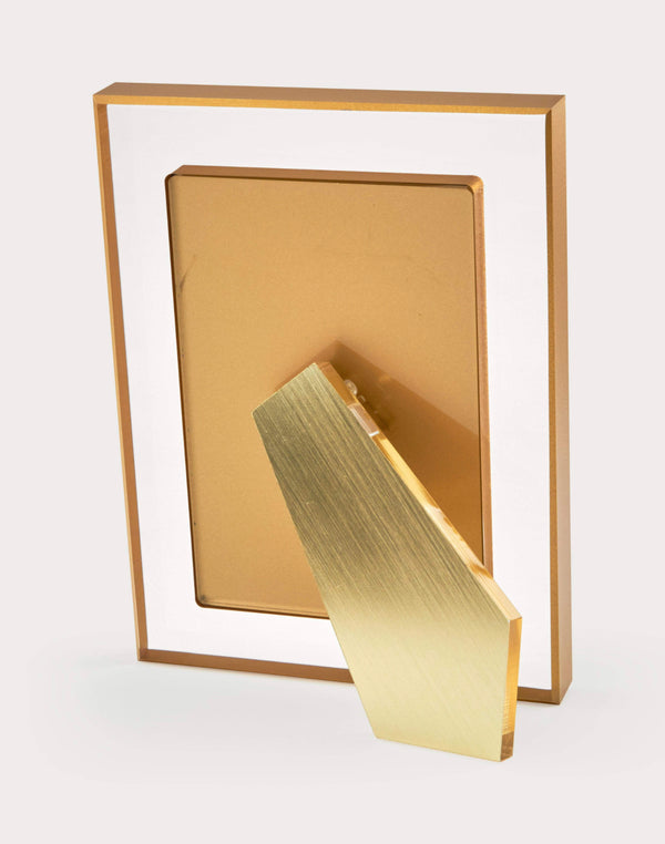 Lucite Frame Gold Border 4" × 6"