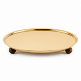 Footed Gold Round Tray