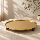 Footed Gold Round Tray