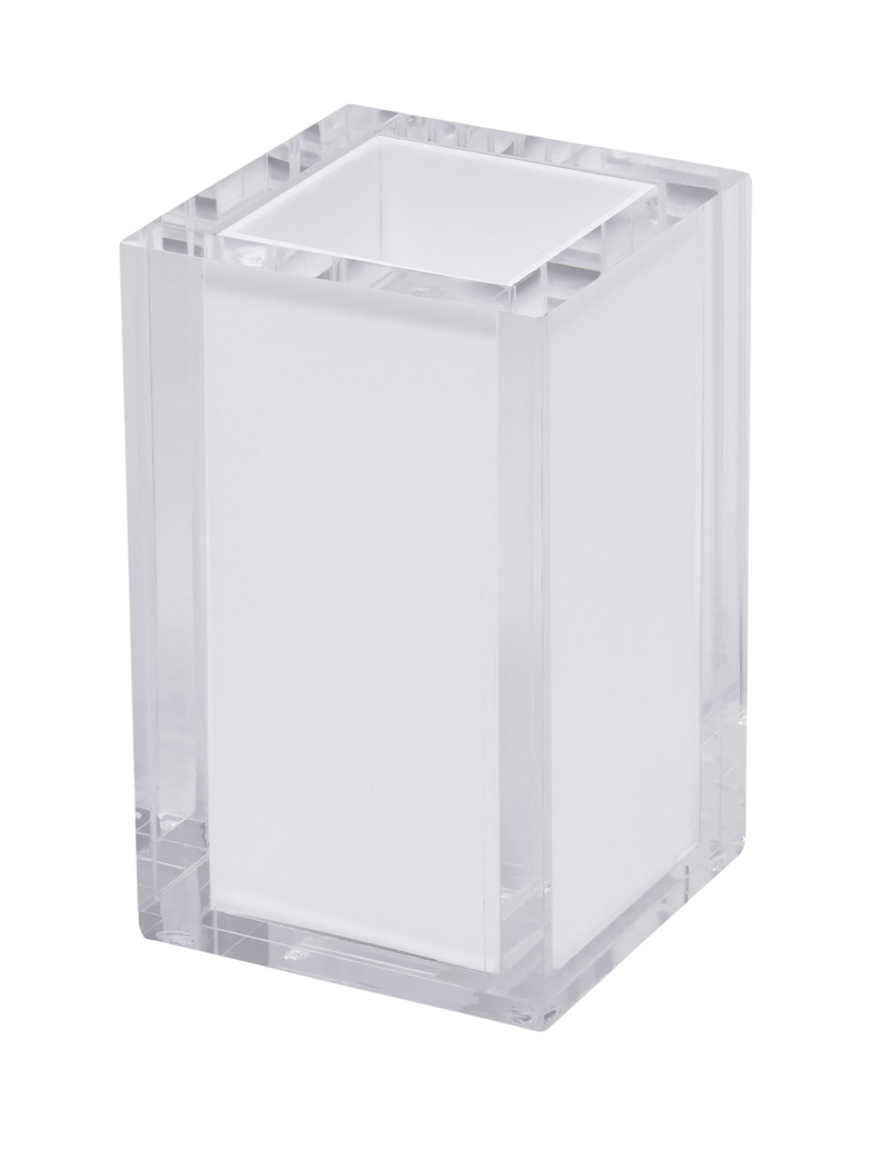 Acrylic Tooth Brush Cup w/White Insert
