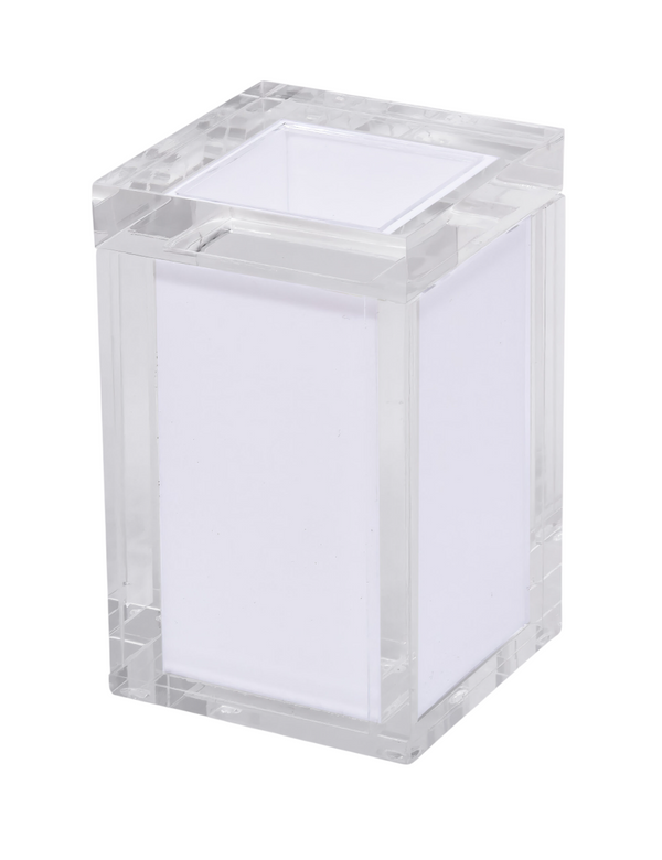Acrylic Canister w/Lid w/White Insert
