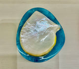 ROUND CAVIAR DISH -ICE BLUE