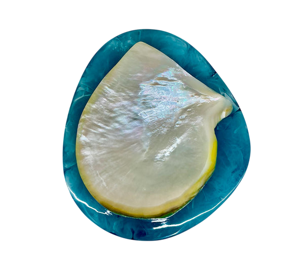 ROUND CAVIAR DISH -ICE BLUE