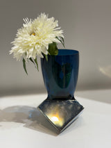 CUT CUBE vase Duck Blue