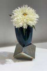 CUT CUBE vase Duck Blue