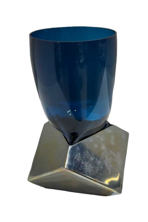CUT CUBE vase Duck Blue