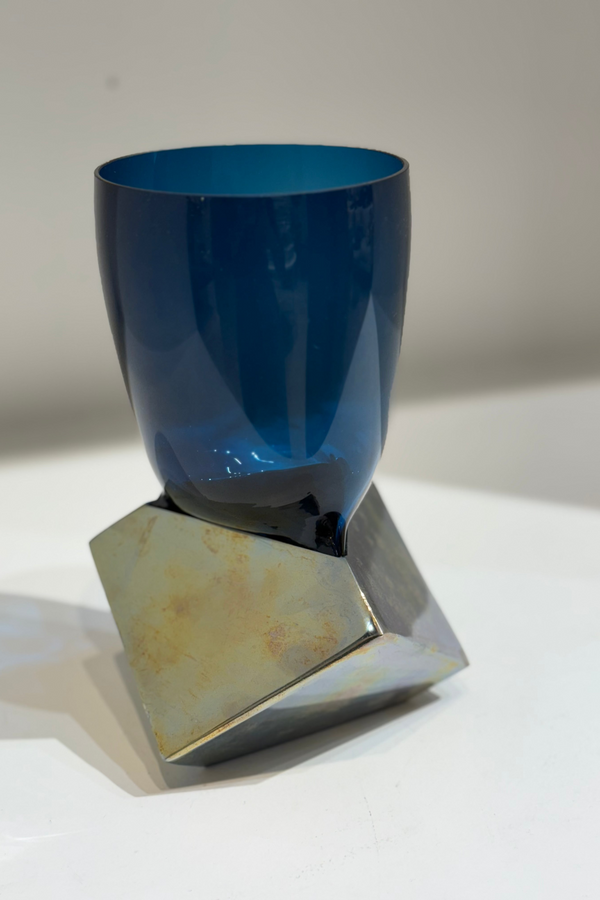 CUT CUBE vase Duck Blue