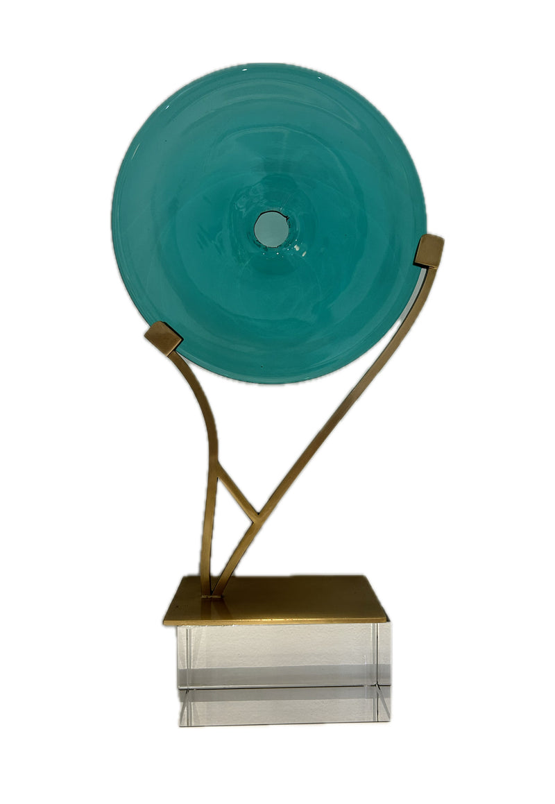 Transparent Glass Disc Sculpture III