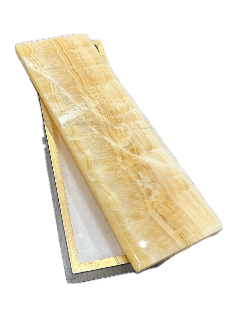 HONEY ONYX BRASS BOX