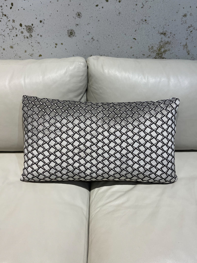 Black Grey Rectangle Pillow