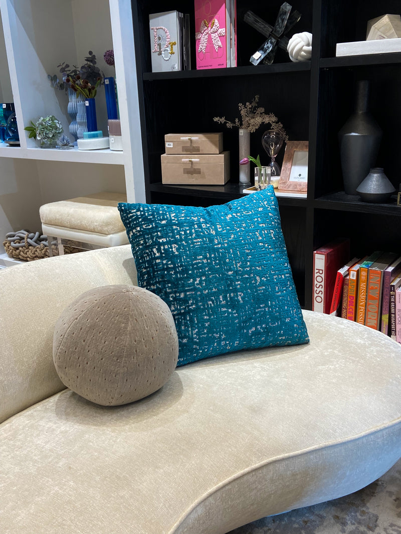 Italian Teal Cut Velvet