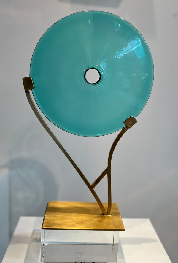 Transparent Glass Disc Sculpture III